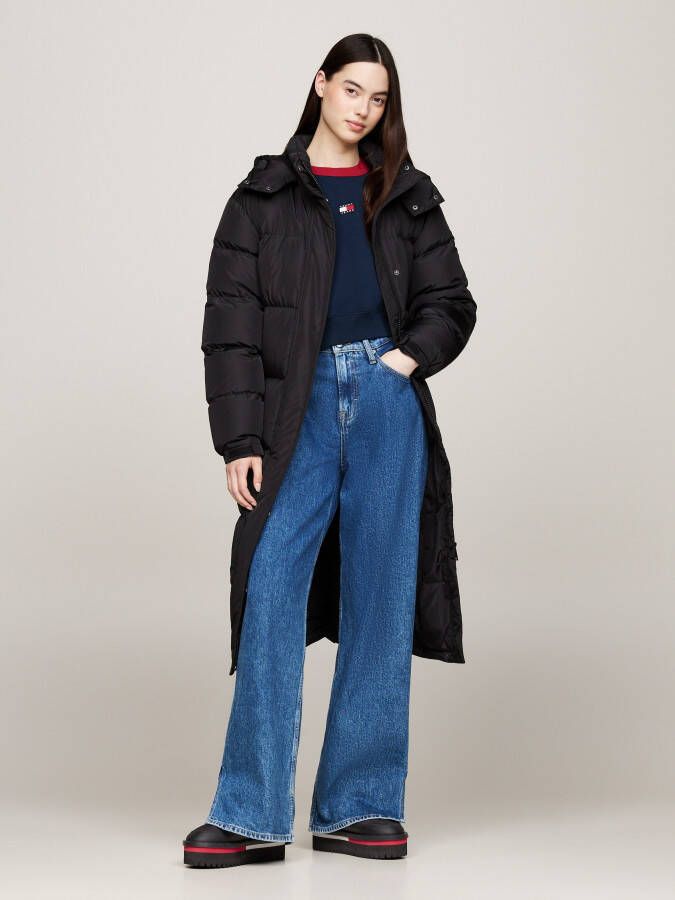 TOMMY JEANS Winterlaarzen TJW NYLON FLATFORM BOOT WL plateau snowboots ankleboots instapschoen met aanhaallus