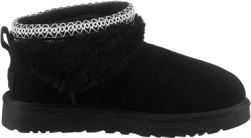 UGG Boots zonder sluiting CLASSIC ULTRA MINI MAXI CURLY winterlaarzen snowboots met etnische textielband aan de schacht