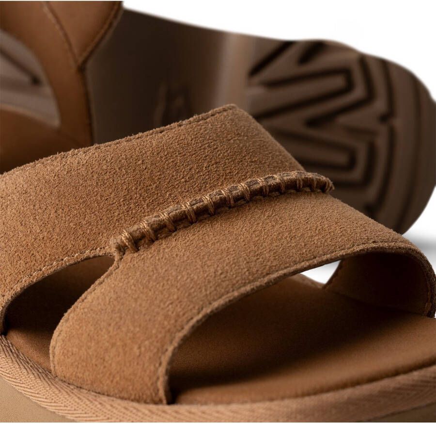 UGG Plateausandaaltjes NEW HEIGHTS ANKLE STRAP wedge-sandaal plateauschoen met praktische klittenbandsluiting