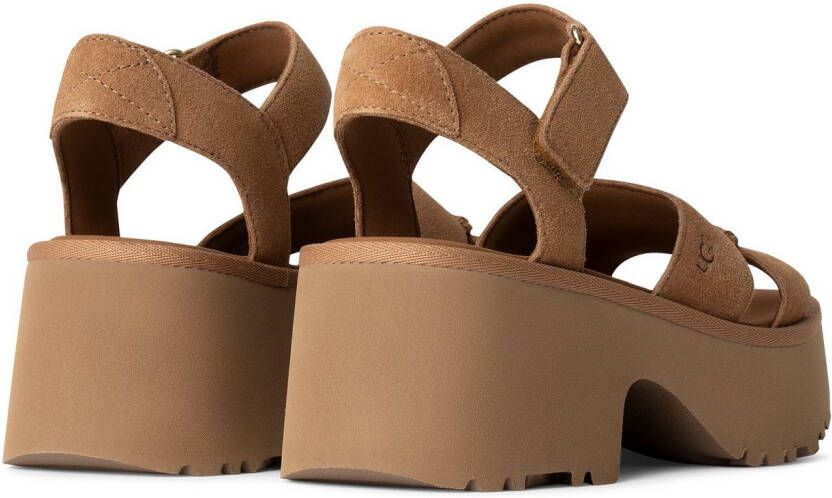 UGG Plateausandaaltjes NEW HEIGHTS ANKLE STRAP wedge-sandaal plateauschoen met praktische klittenbandsluiting