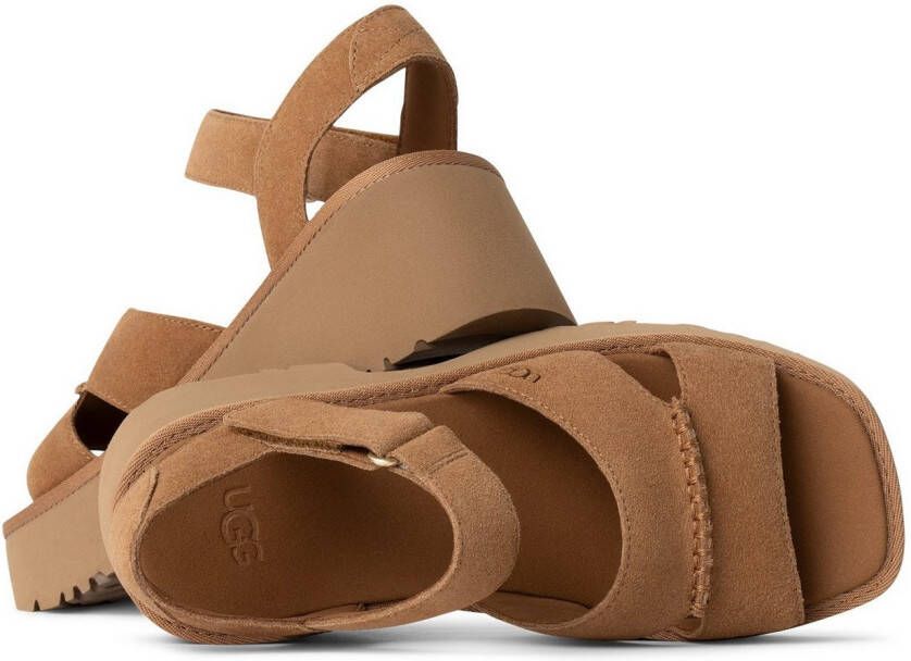 UGG Plateausandaaltjes NEW HEIGHTS ANKLE STRAP wedge-sandaal plateauschoen met praktische klittenbandsluiting