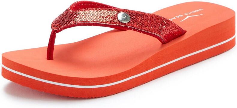 Venice Beach Badslippers Sandaal pantoletten badschoenen ultralicht met glitterband VEGAN
