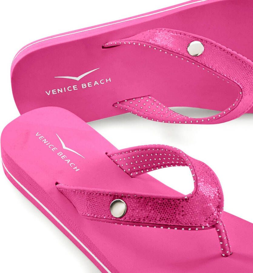 Venice Beach Badslippers Sandaal pantoletten badschoenen ultralicht met glitterband VEGAN