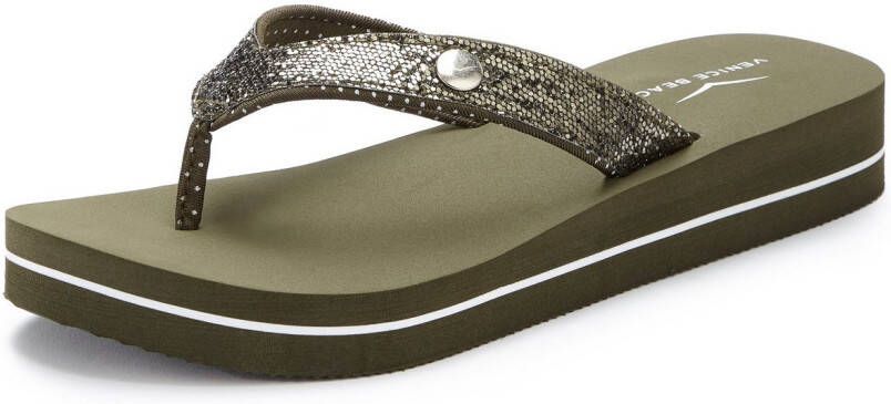 Venice Beach Badslippers Sandaal pantoletten badschoenen ultralicht met glitterband VEGAN