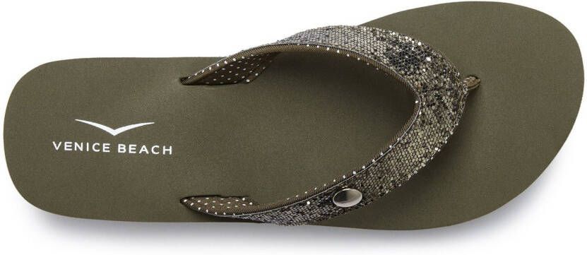 Venice Beach Badslippers Sandaal pantoletten badschoenen ultralicht met glitterband VEGAN