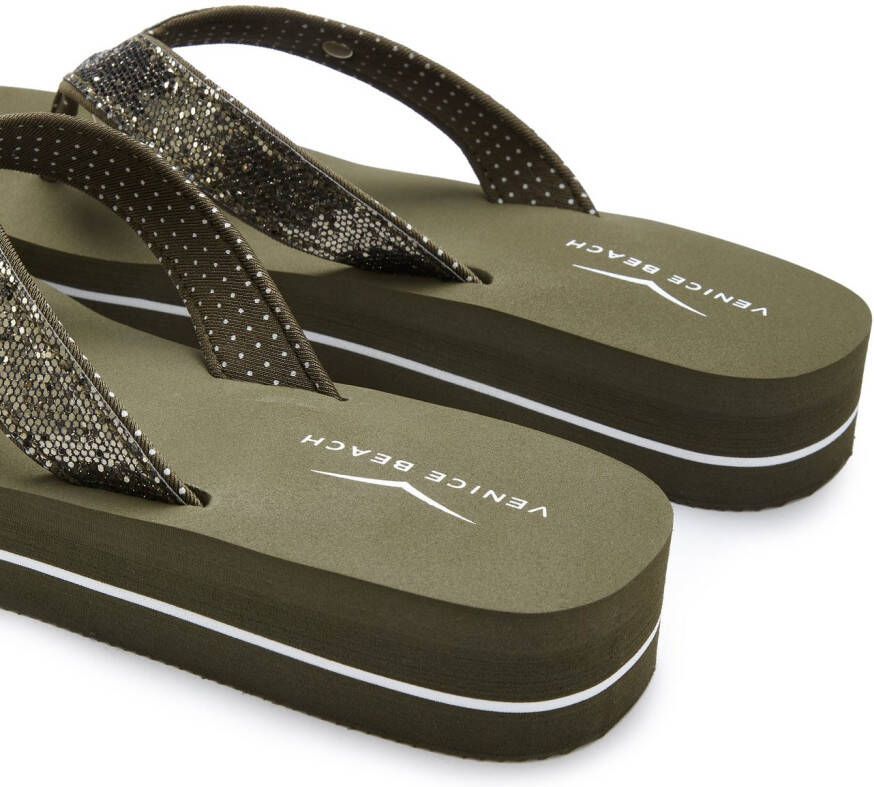 Venice Beach Badslippers Sandaal pantoletten badschoenen ultralicht met glitterband VEGAN