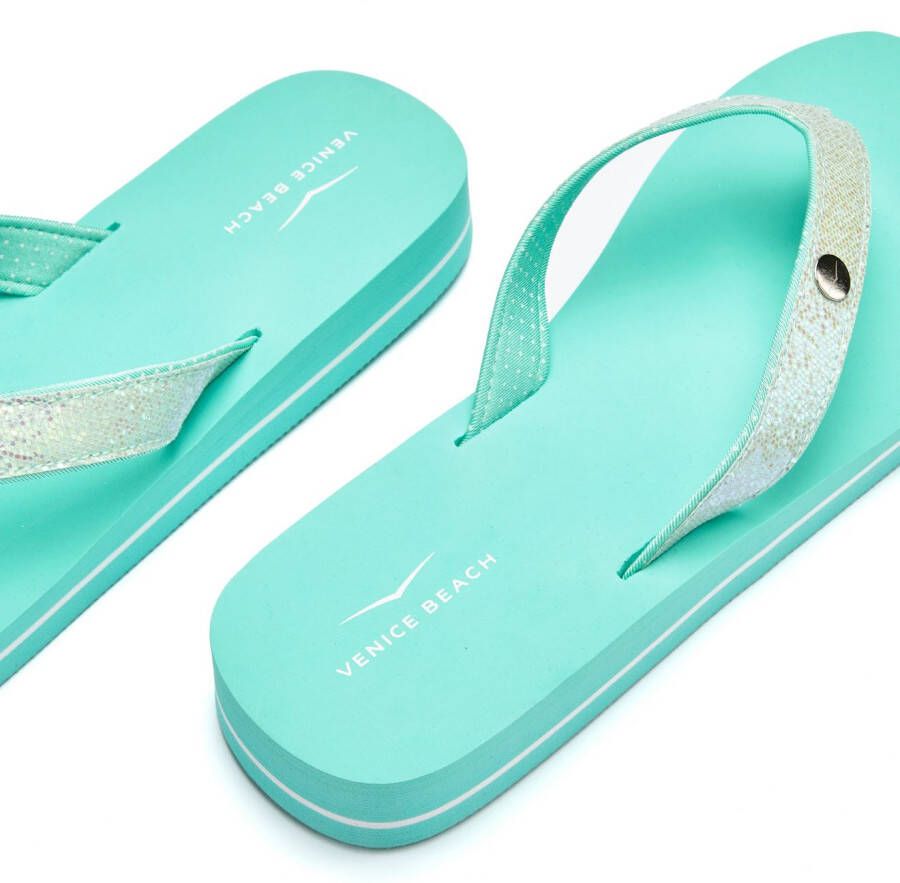 Venice Beach Badslippers Sandaal pantoletten badschoenen ultralicht met glitterband VEGAN