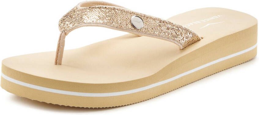Venice Beach Badslippers Sandaal pantoletten badschoenen ultralicht met glitterband VEGAN