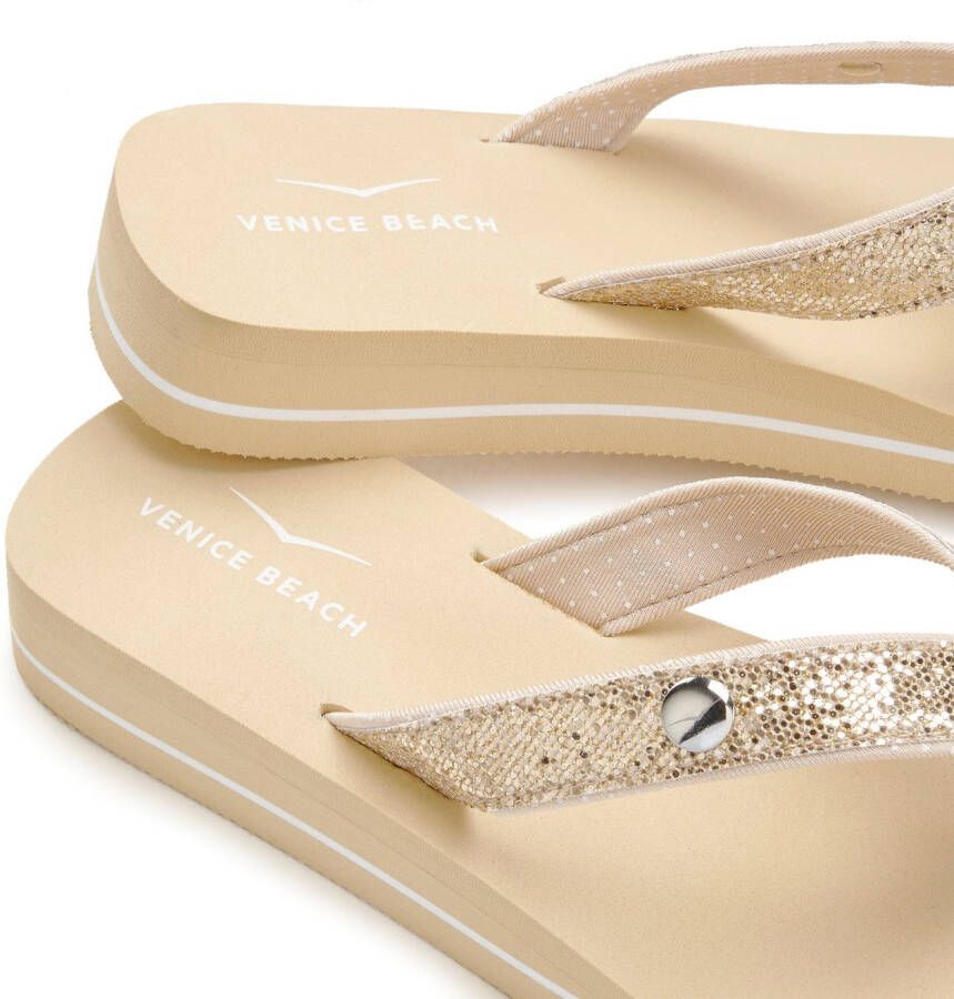 Venice Beach Badslippers Sandaal pantoletten badschoenen ultralicht met glitterband VEGAN