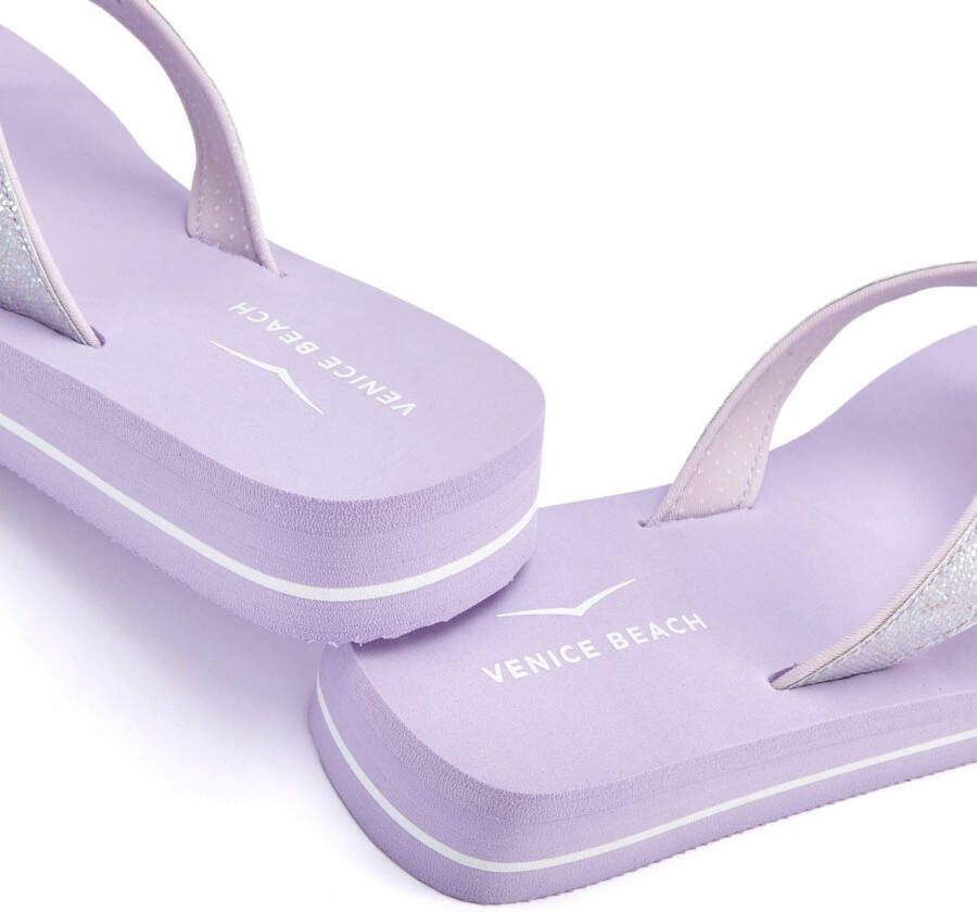 Venice Beach Badslippers Sandaal pantoletten badschoenen ultralicht met glitterband VEGAN