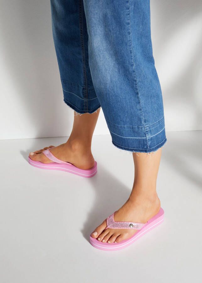 Venice Beach Badslippers Sandaal pantoletten badschoenen ultralicht met glitterband VEGAN