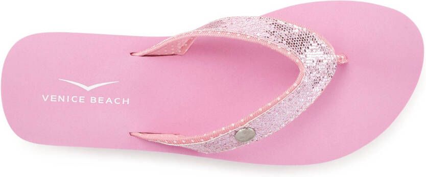 Venice Beach Badslippers Sandaal pantoletten badschoenen ultralicht met glitterband VEGAN