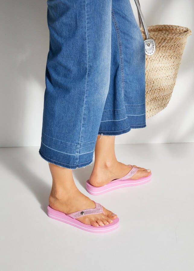 Venice Beach Badslippers Sandaal pantoletten badschoenen ultralicht met glitterband VEGAN