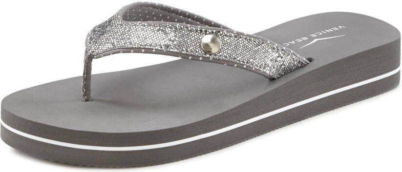 Venice Beach Badslippers Sandaal pantoletten badschoenen ultralicht met glitterband VEGAN