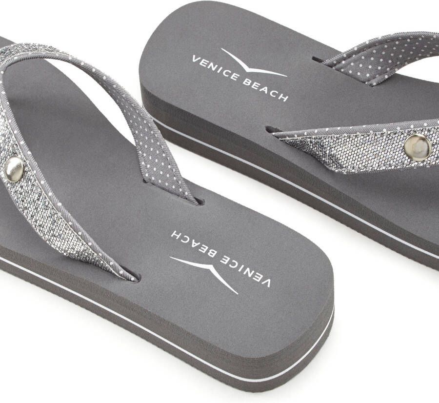 Venice Beach Badslippers Sandaal pantoletten badschoenen ultralicht met glitterband VEGAN