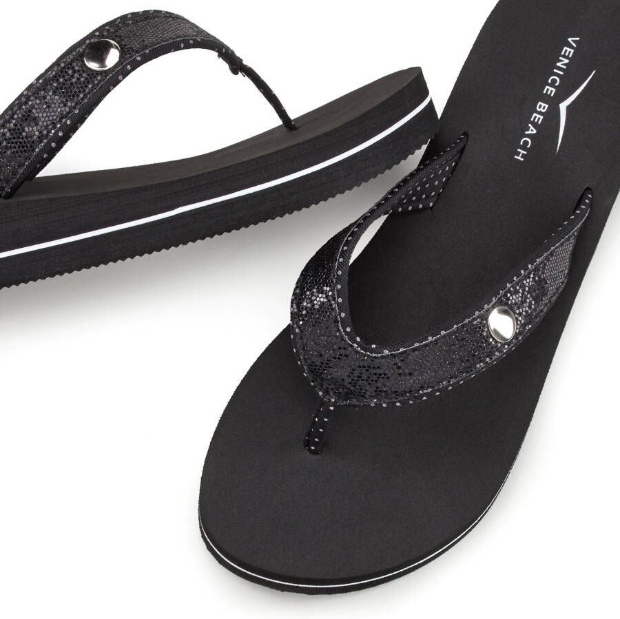 Venice Beach Badslippers Sandaal pantoletten badschoenen ultralicht met glitterband VEGAN