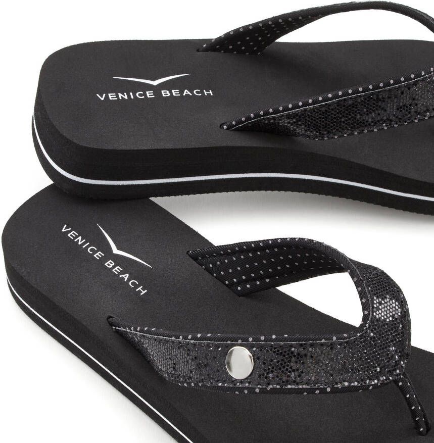 Venice Beach Badslippers Sandaal pantoletten badschoenen ultralicht met glitterband VEGAN