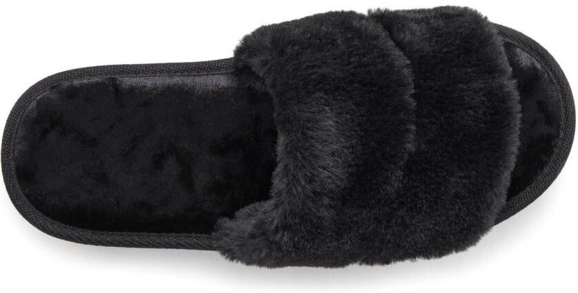 Vivance Slippers Pantoffel pluche pantoffels mule open schoen