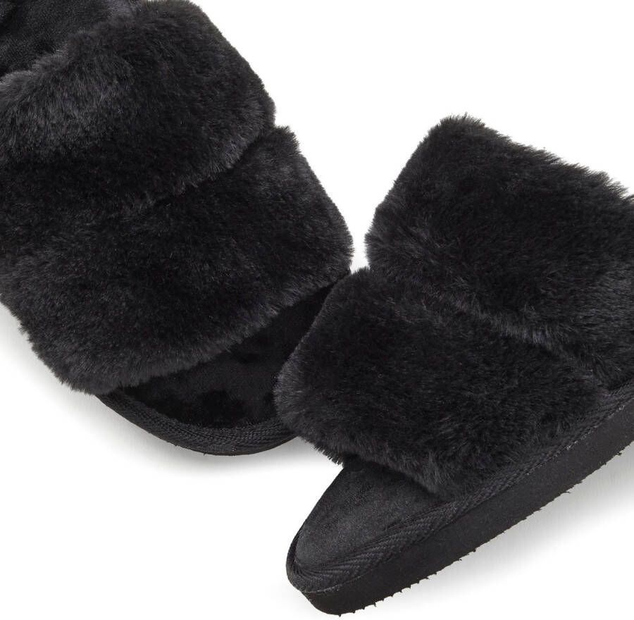 Vivance Slippers Pantoffel pluche pantoffels mule open schoen