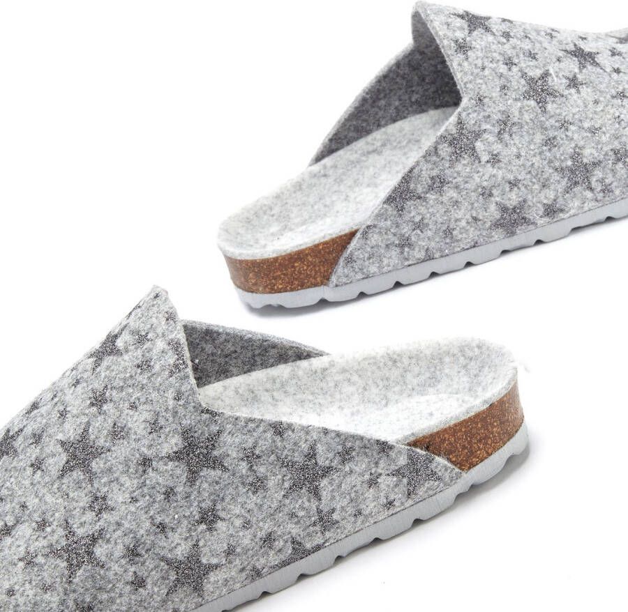 Vivance Slippers Pantoffel klomp pantoffel van vilt met verwarmend kurken voetbed & sterrenprint