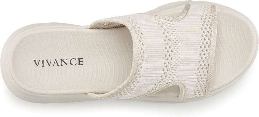 Vivance Slippers Mules sandaal open schoen met modieuze chunky-zool VEGAN