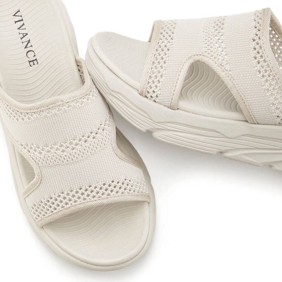 Vivance Slippers Mules sandaal open schoen met modieuze chunky-zool VEGAN