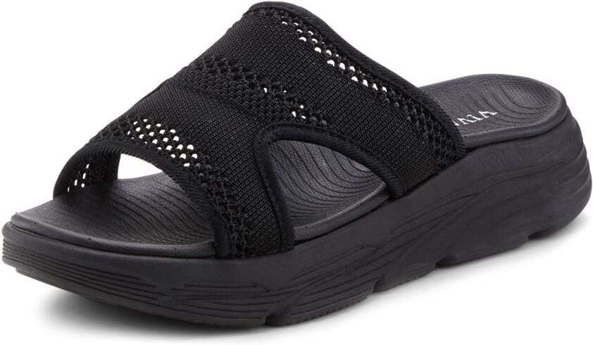 Vivance Slippers Mules sandaal open schoen met modieuze chunky-zool VEGAN