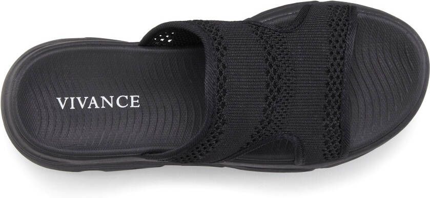 Vivance Slippers Mules sandaal open schoen met modieuze chunky-zool VEGAN