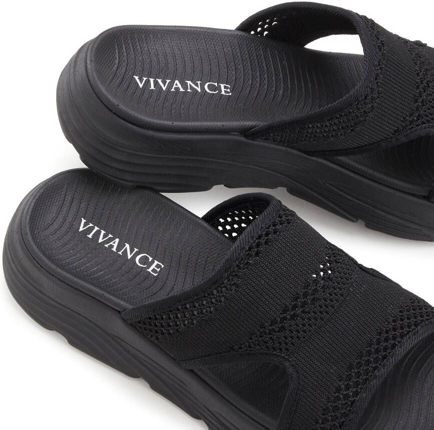 Vivance Slippers Mules sandaal open schoen met modieuze chunky-zool VEGAN