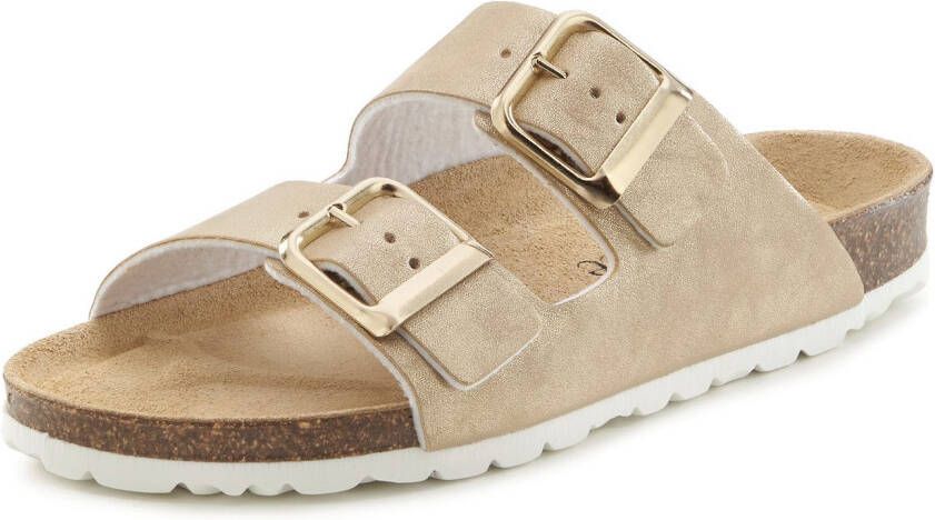 Vivance Slippers Mule Sandalen open schoen Mule sandaal open schoen met zachte binnenzool en kurkvoetbed
