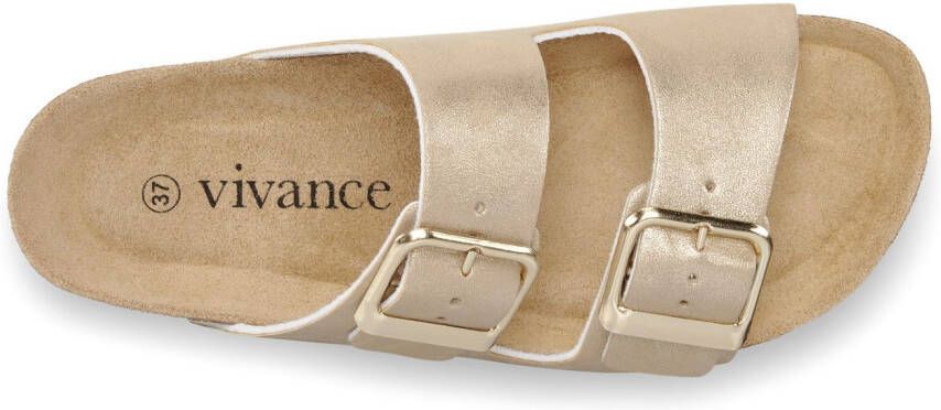 Vivance Slippers Mule Sandalen open schoen Mule sandaal open schoen met zachte binnenzool en kurkvoetbed