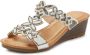 Vivance Slippers Mule zomerschoen sandaal met sleehak en modieuze glinsterende details - Thumbnail 3
