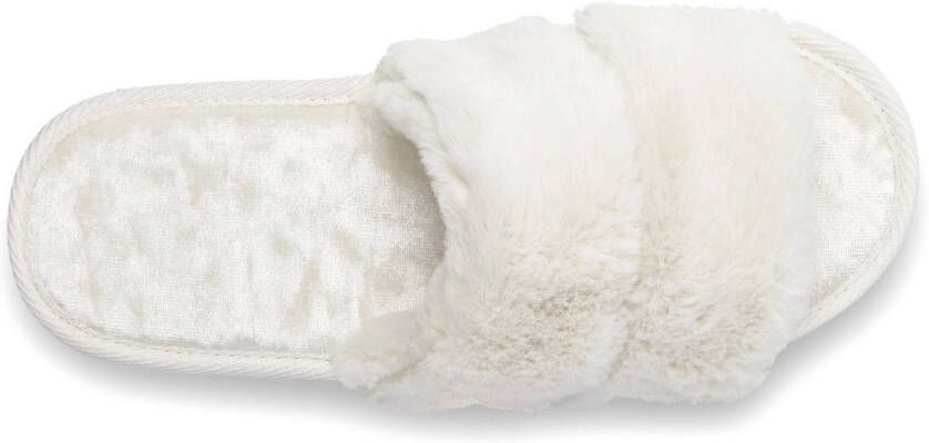 Vivance Slippers Pantoffel pluche pantoffels mule open schoen