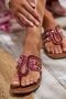 Vivance Teenslippers Sandaal pantoffel van leer met siersteentjes - Thumbnail 2