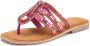 Vivance Teenslippers Sandaal pantoffel van leer met siersteentjes - Thumbnail 3