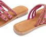 Vivance Teenslippers Sandaal pantoffel van leer met siersteentjes - Thumbnail 6
