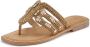 Vivance Teenslippers Sandaal pantoffel van leer met siersteentjes - Thumbnail 2