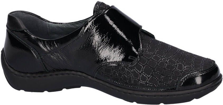 Waldläufer Klittenbandschoenen HENNI-Soft comfortabele schoen comfortabele schoen in lak-look breedte h = zeer breed