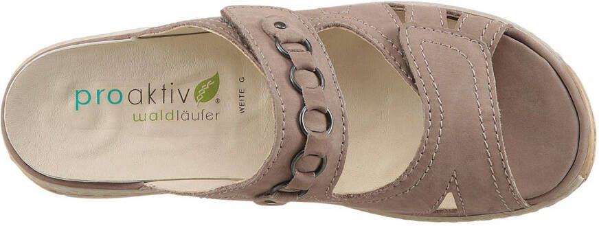 Waldläufer Slippers Garda sleehak zomerschoen pantoffels met juwelenapplicatie wijdte g