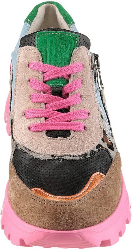 Waldläufer Sneakers met sleehak H-AJALA in comfortbreedte h = zeer breed vrijetijdsschoen lage schoen veterschoen