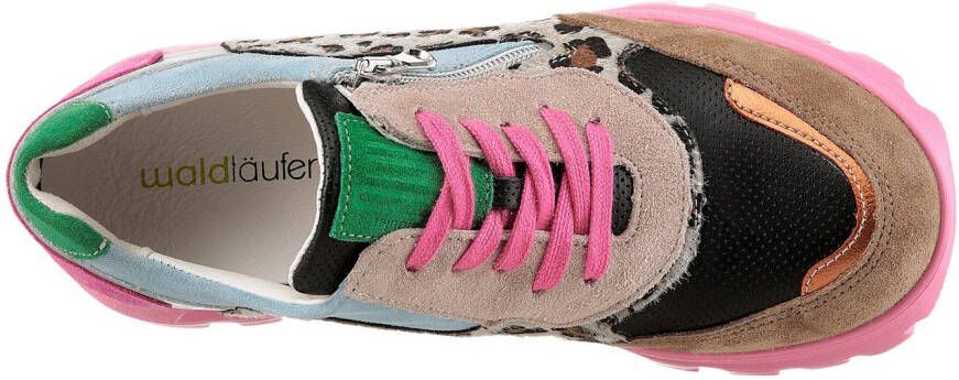 Waldläufer Sneakers met sleehak H-AJALA in comfortbreedte h = zeer breed vrijetijdsschoen lage schoen veterschoen