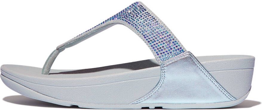 Fitflop Dianets LULU CRYSTAL EMBELLISHED TOE-POST SANDALS HOTFIX sleehak zomerschoen teen-scheider met zachte teenband