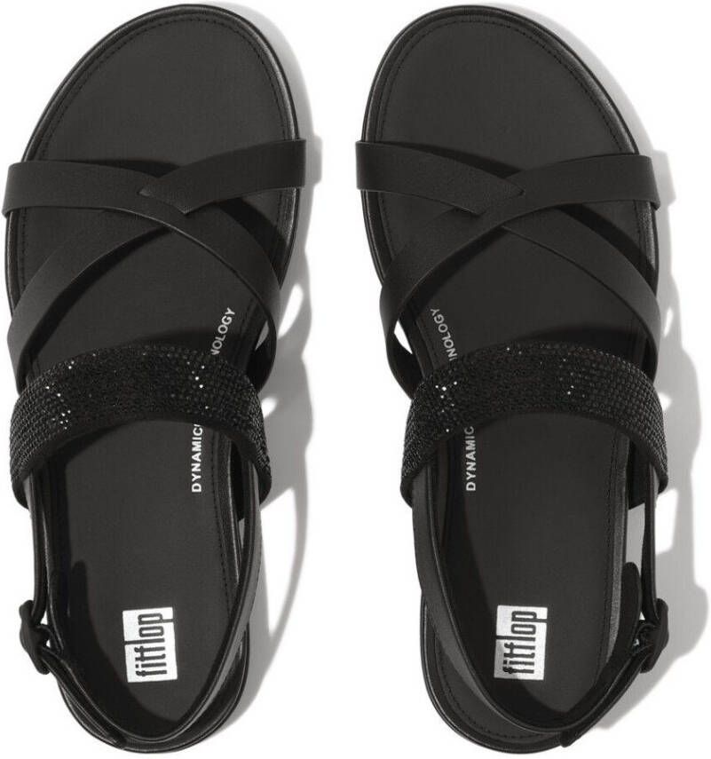 Fitflop Sandalen GRACIE CRYSTAL LEATHER STRAPPY BACK-STRAP SANDALS zomerschoen sandaal riemchensandaal met hielbandje