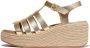 FitFlop Platfforms Espadr. Leather Fisherman Wedge Sandals GOUD - Thumbnail 2