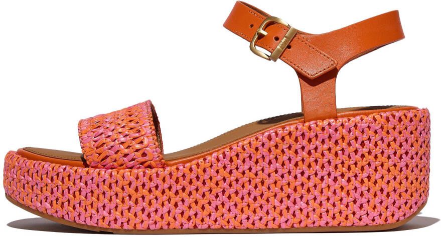 Fitflop Sleehaksandaaltjes PLATFFORMS WOVEN WEDGE plateau sandaal zomerschoen in verfijnde uitstraling