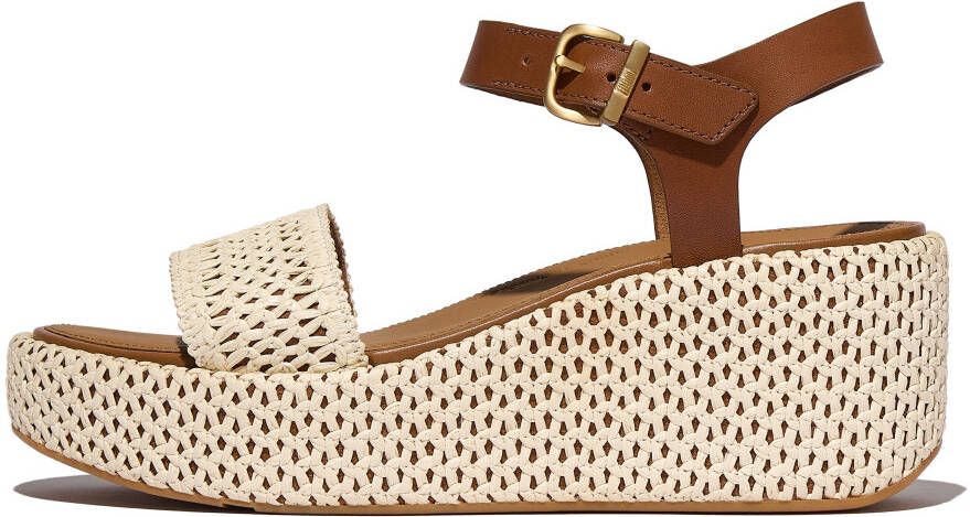 Fitflop Sleehaksandaaltjes PLATFFORMS WOVEN WEDGE plateau sandaal zomerschoen in verfijnde uitstraling