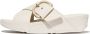 Fitflop Slippers LULU RESIN-BUCKLE LEATHER CROSS SLIDES - Thumbnail 1