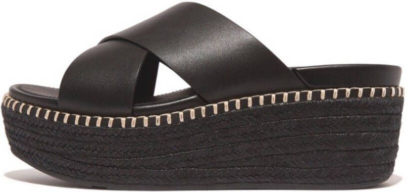 Fitflop Slippers ELOISE ESPADRILLE plateau zomerschoen slippers met een kruisbandage