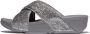 FitFlop Women Lulu Crinkled-Shimmer Cross Slides Silvereen - Thumbnail 2