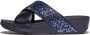 FitFlop Lulu Crystal-Mix Metallic Cross Slides BLAUW - Thumbnail 2